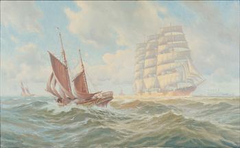 ADOLF BOCK. SHIPS IN THE ENGLISH CHANNEL.