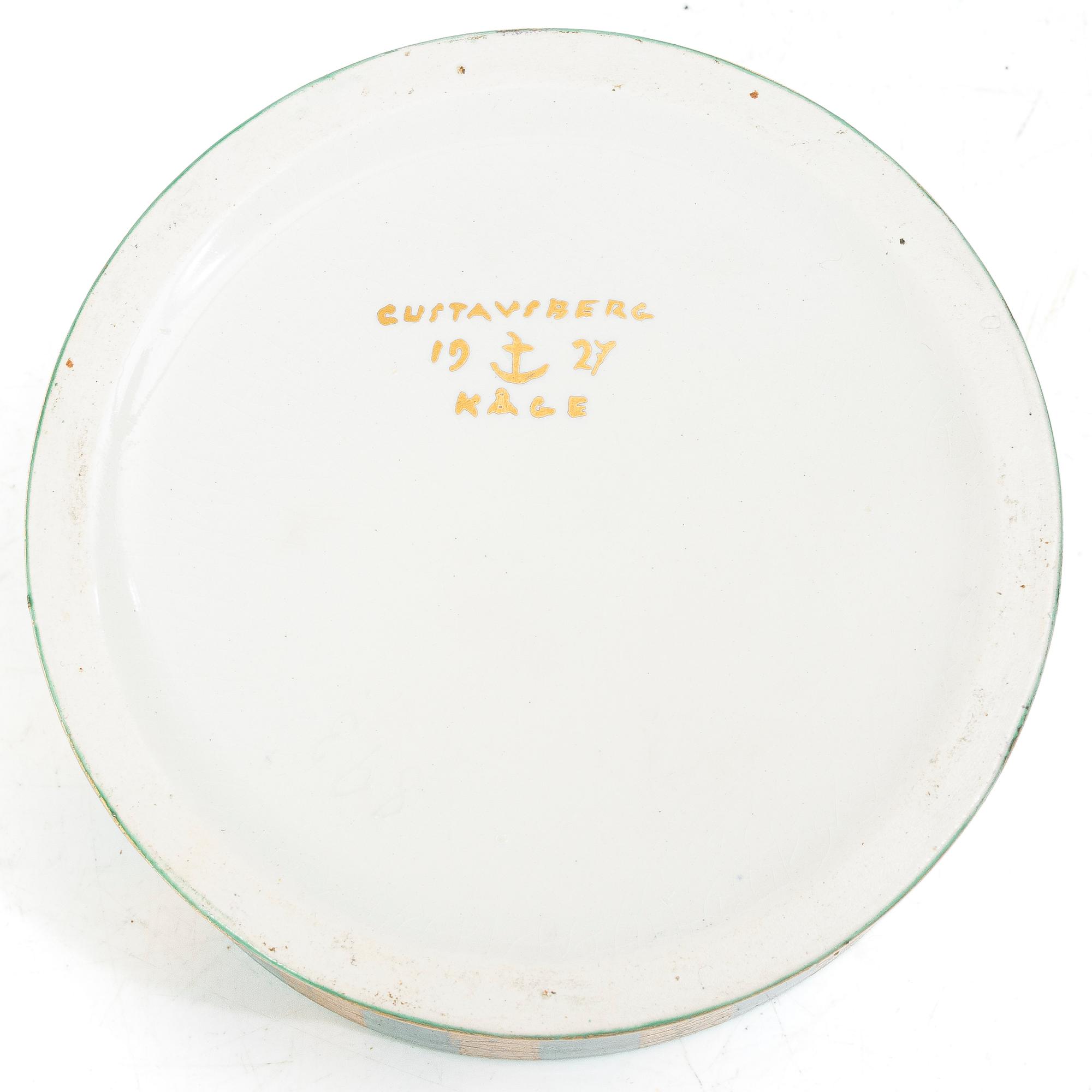 Wilhelm Kåge, keramik, 4 delar, Gustavsberg, 1927-29.