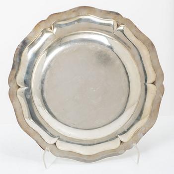 Dish, silver, E Möller, Malmö, 1929.