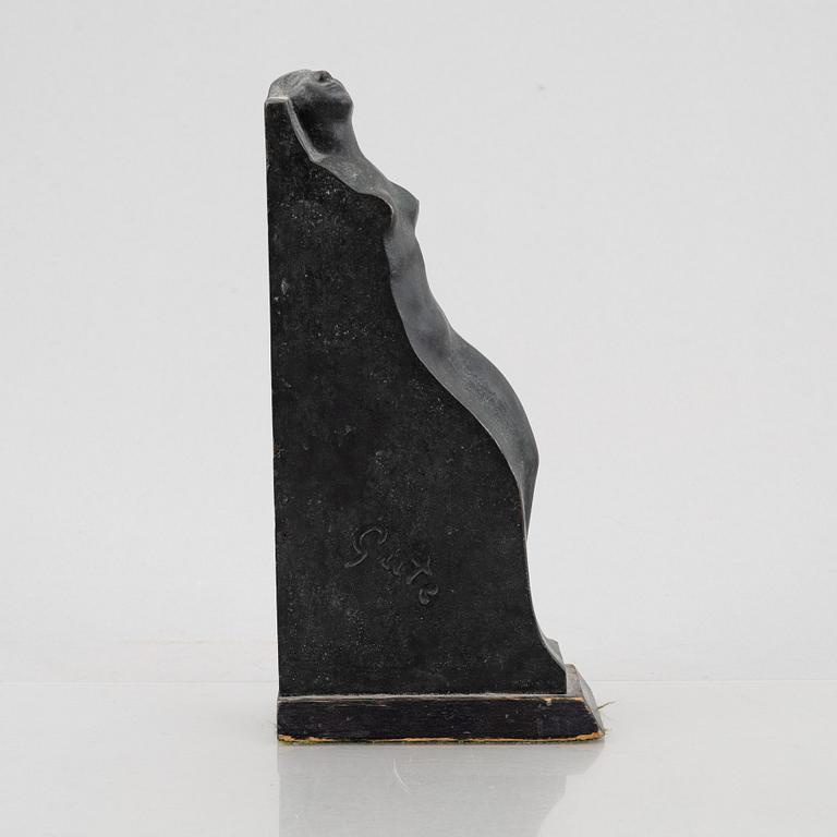 Axel Gute, a Swedish Grace bronze book end, first half of the 20th century.