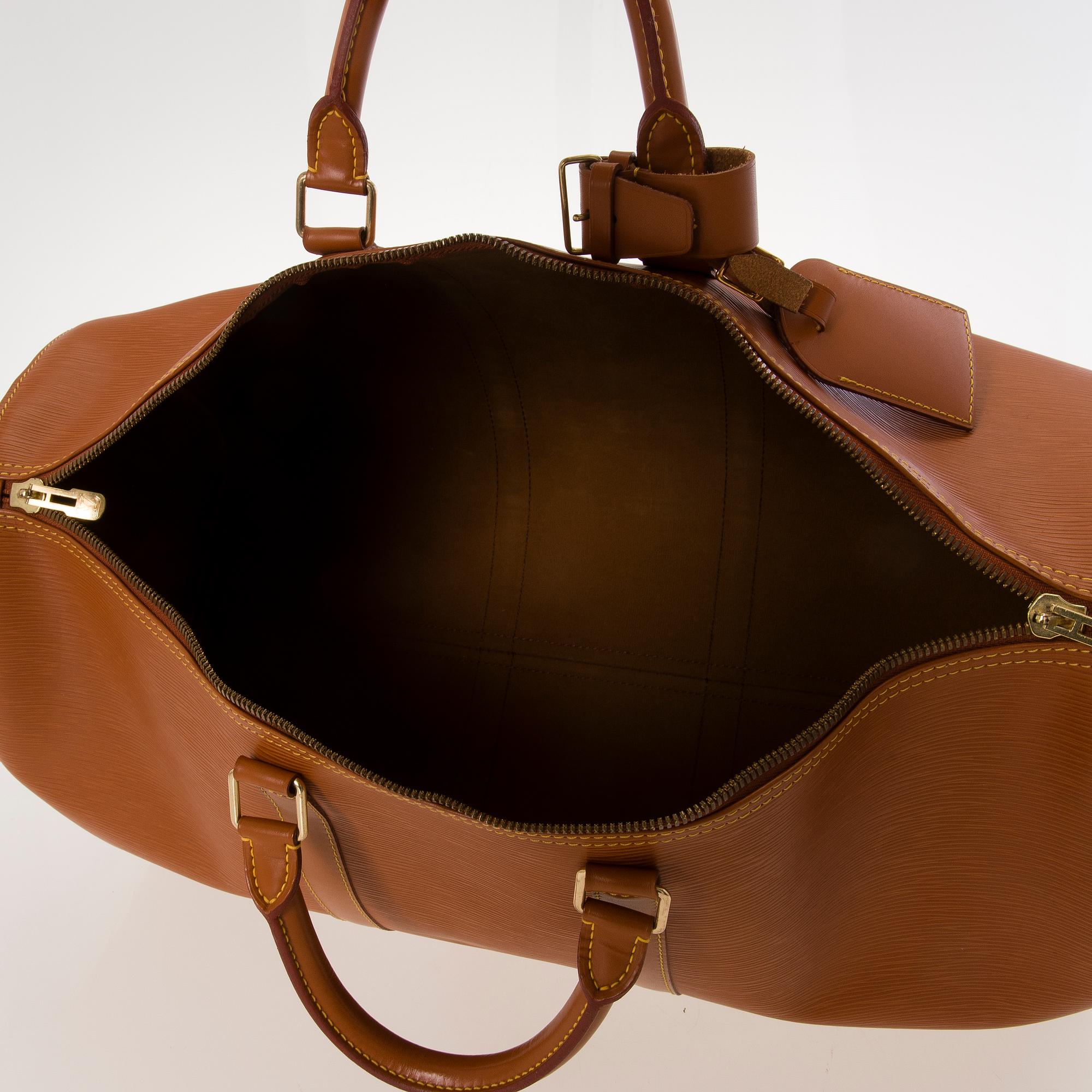 LOUIS VUITTON CIPANGO GOLD KEEPALL 50 EPI TRAVEL BAG.