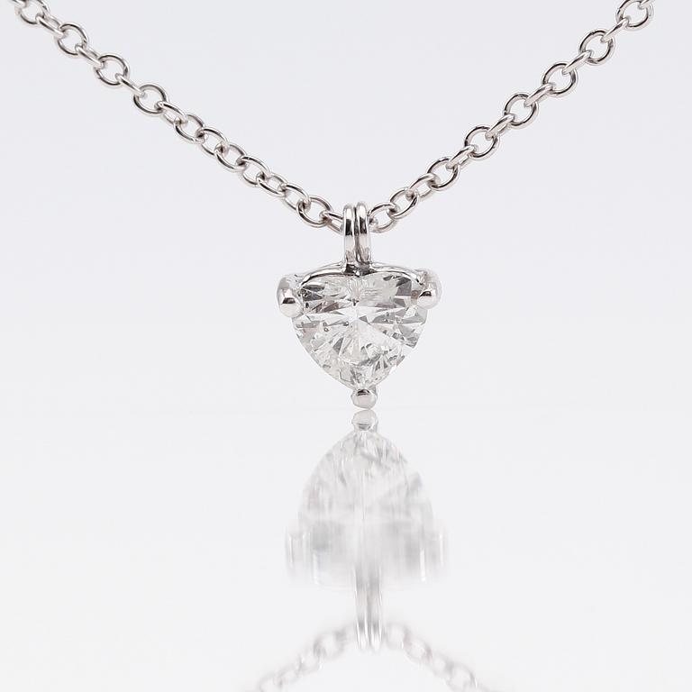 HÄNGE MED KEDJA, 18K vitguld, hjärtslipad diamant ca 0.72 ct.