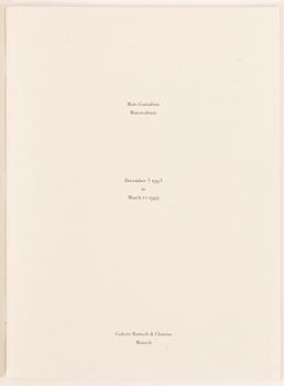 Mats Gustafson, "Watercolours", häfte utgivet av Galerie Bartsch & Chariau, München, 1993. Numrerad 293/600.