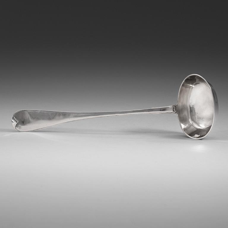A Swedish 18th century silver soup-ladle, mark of Pehr Zethelius, Stockholm 1781.
