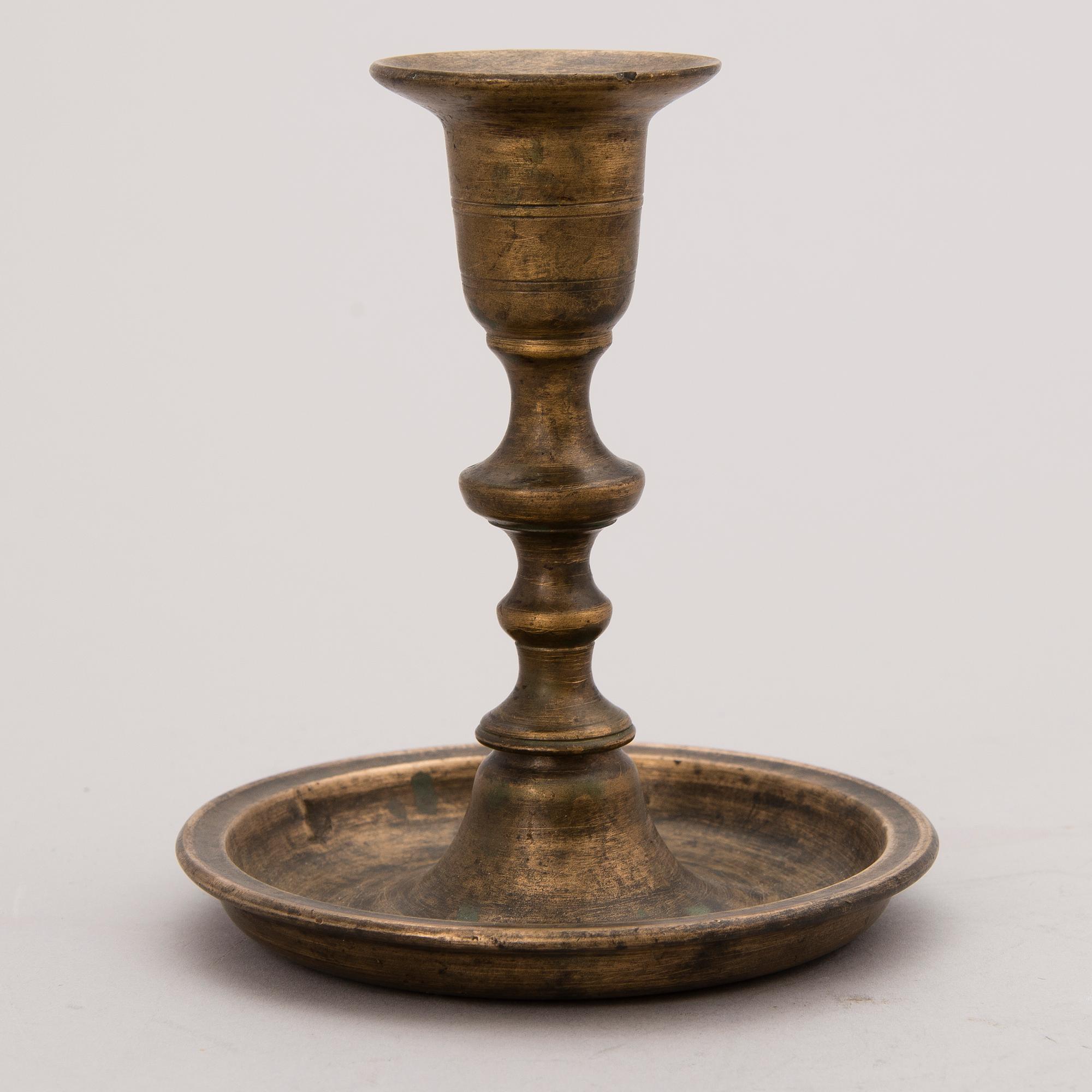 CANDLEHOLDERS, 8 pcs, different, brass and metal.