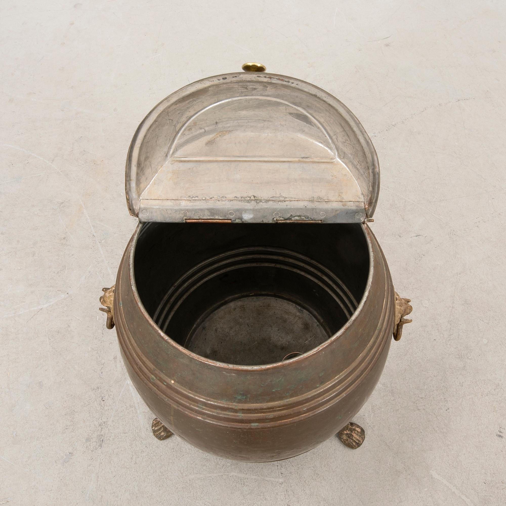 A Swedish copper water barrel around 1900 marked K Andersson Norrtelje.