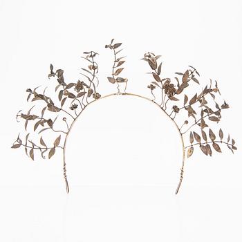 Diadem, silver, known as "silver wedding diadem", late 19th century.