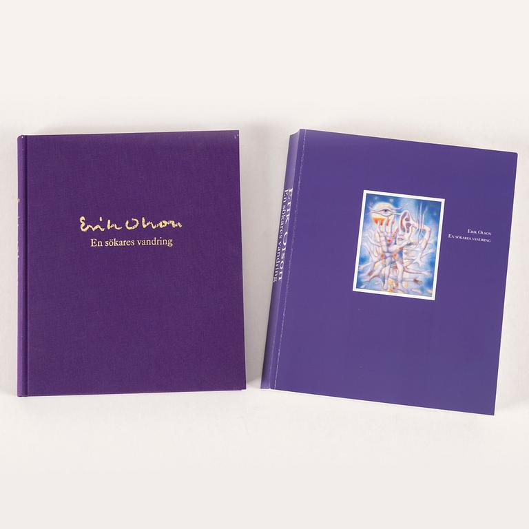 ERIK OLSON, a set of 3 colour lithographs, and a book, signed and numbered.