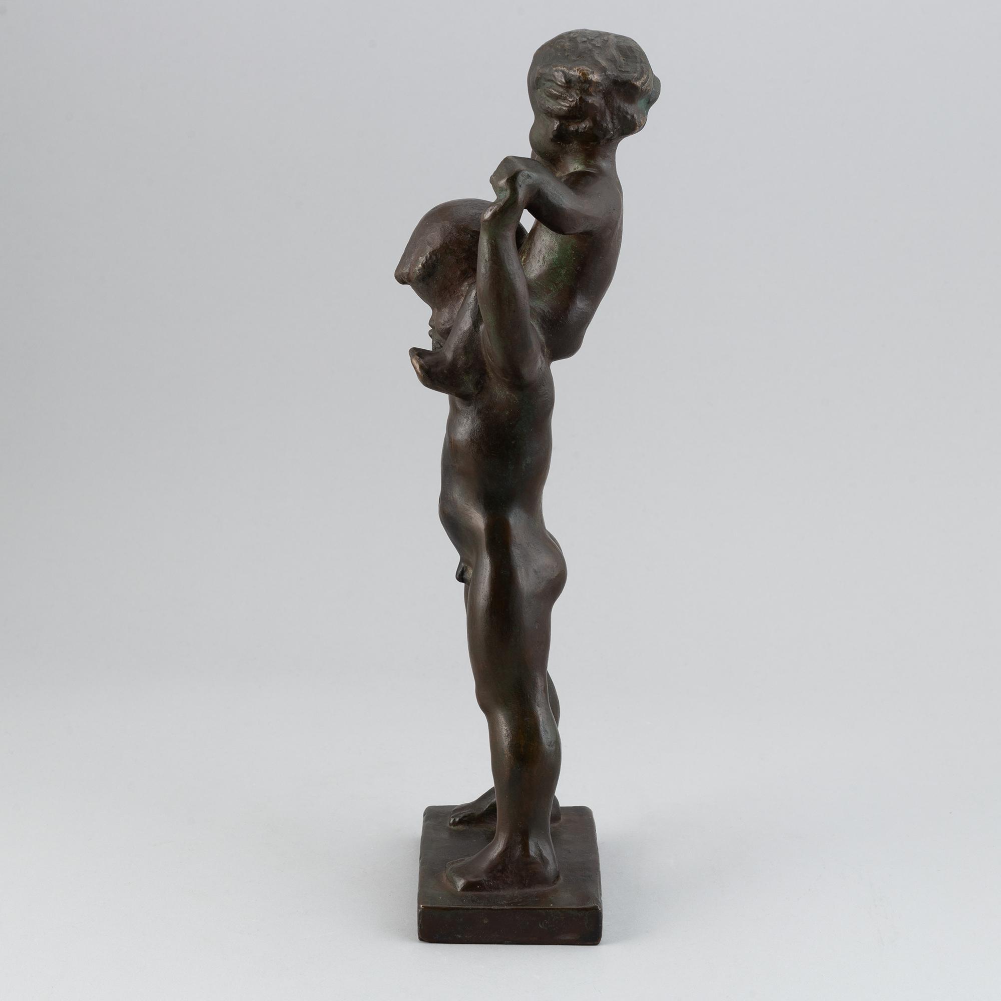 Jonas Fröding, sculpture. Signed. Bronze.