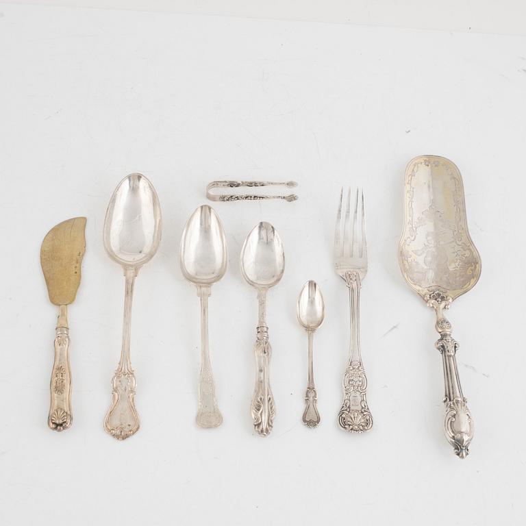 Silver Cutlery, including mark of Fredrik & Wilhelm Zethelius, Stockholm 1841 (20 pieces).