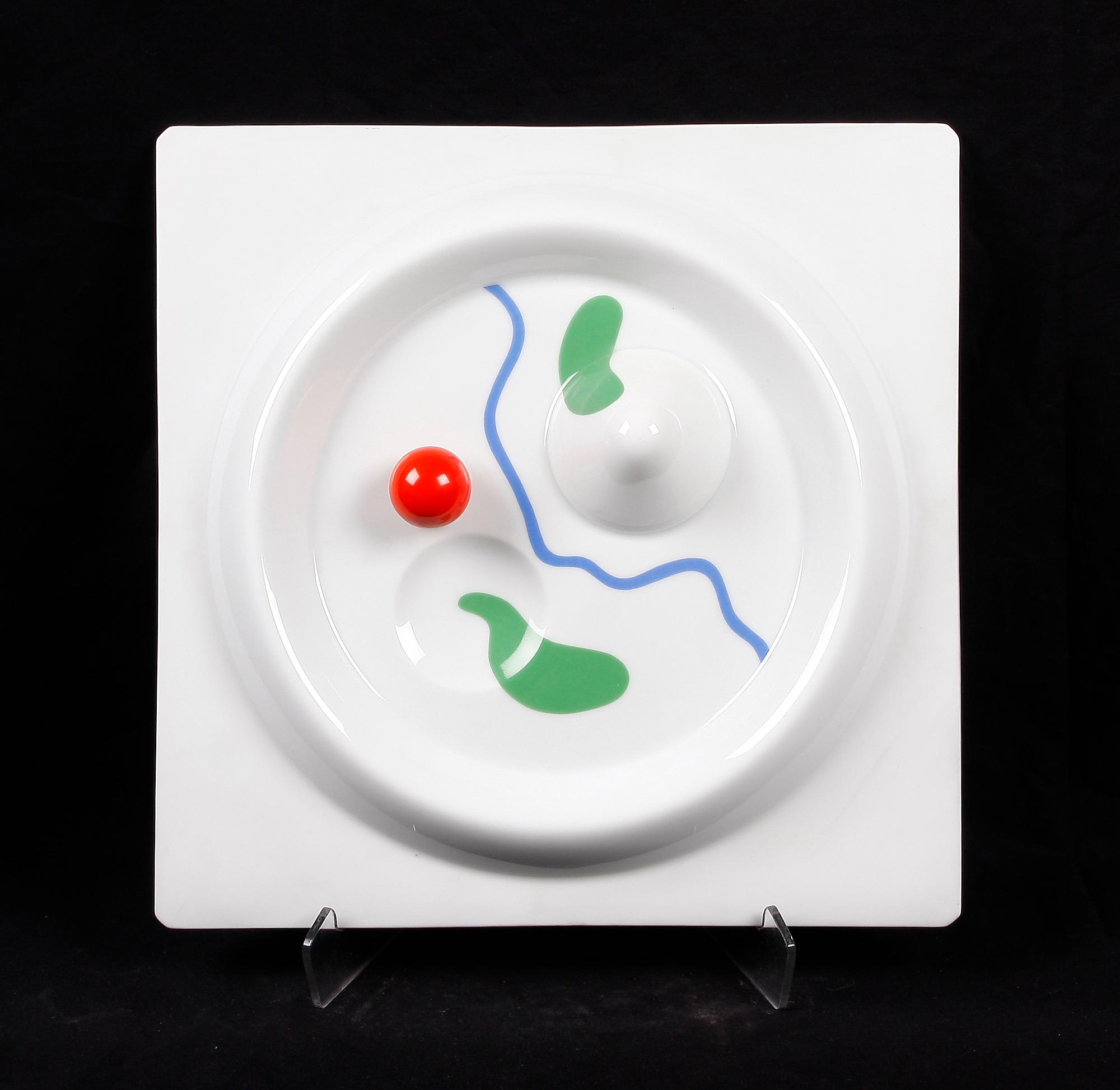 VÄGGPLAKETT, porslin, Herbert Bayer, Rosenthal studio-linie.