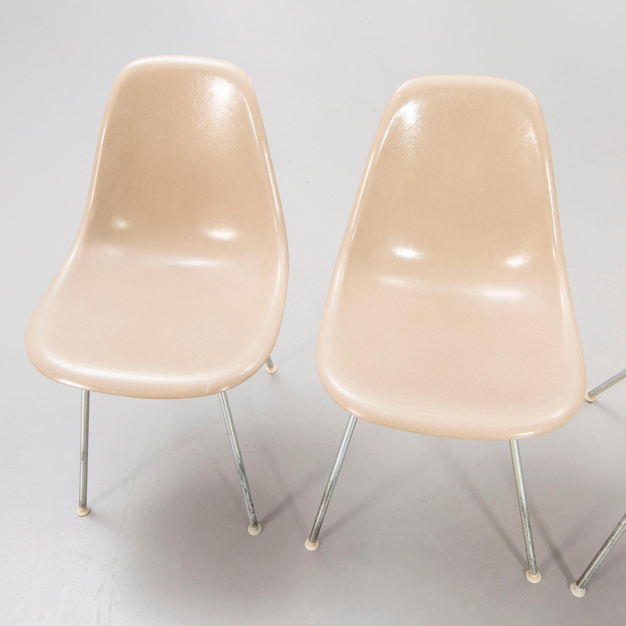Charles and Ray Eames, chairs, 4 pcs, "DSX", Herman Miller, second half of the 20th century.