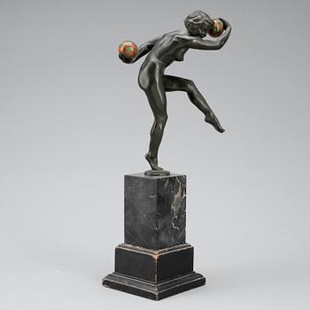 LUCIEN ALLIOT, tillskriven, skulptur, brons, signerad.