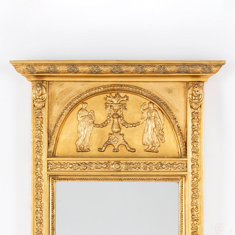 Spegel, sengustaviansk, tidigt 1800-tal.
