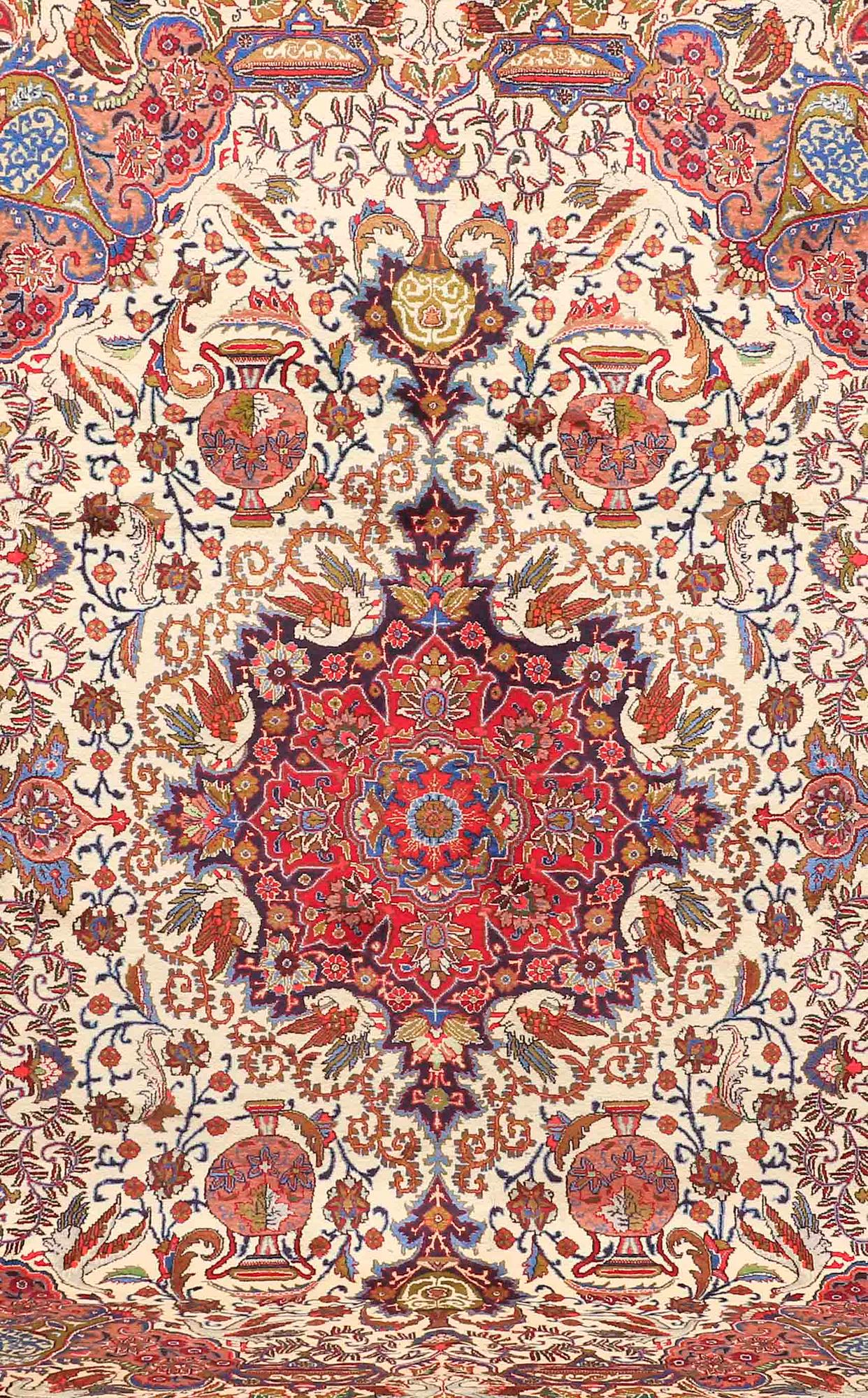 A CARPET Figural Kashmar, around 390 x 295 cm.