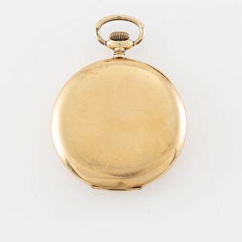 Pocket watch, 14K gold "Boliden guld Import", chain in double gold, 51 mm.