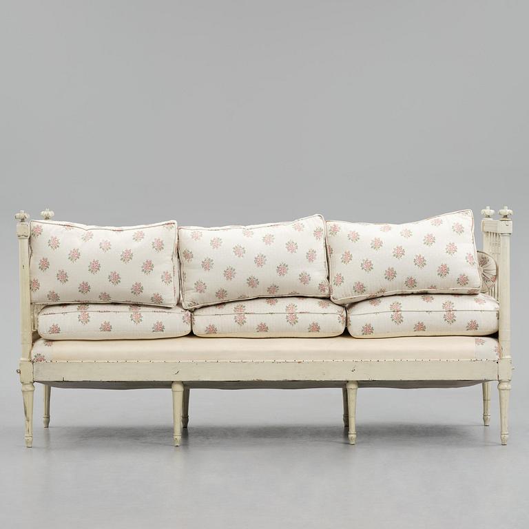 A Swedish Gustavian sofa, late 18th century.