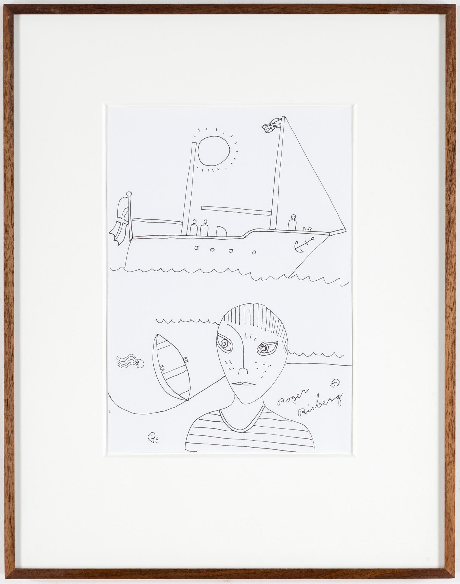 ROGER RISBERG, tusch på papper, 1999, signerad Roger Risberg.