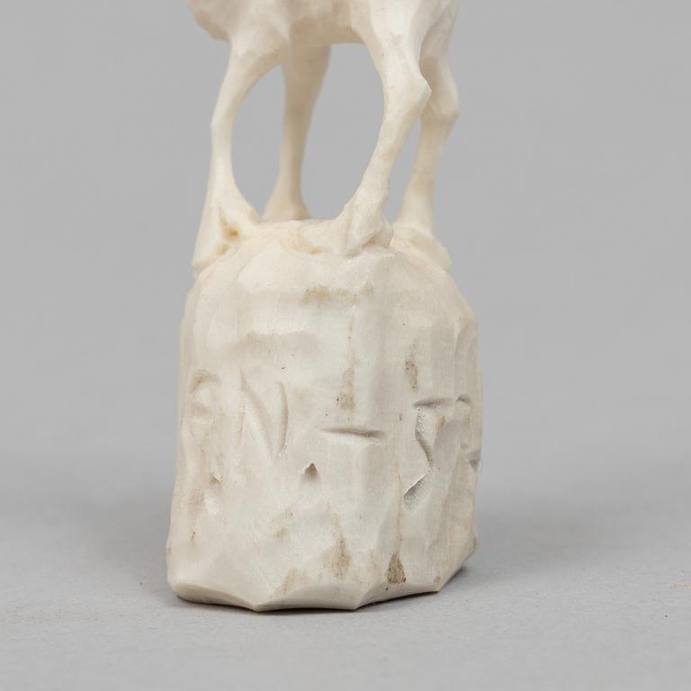 Erik Norberg, antler figurines figurines, signed with monogram and dated -57, -58 and -60.