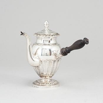 A Swedish 19th century silver coffee-pot, mark of Gustaf Mollenborg, Stockholm 1844.