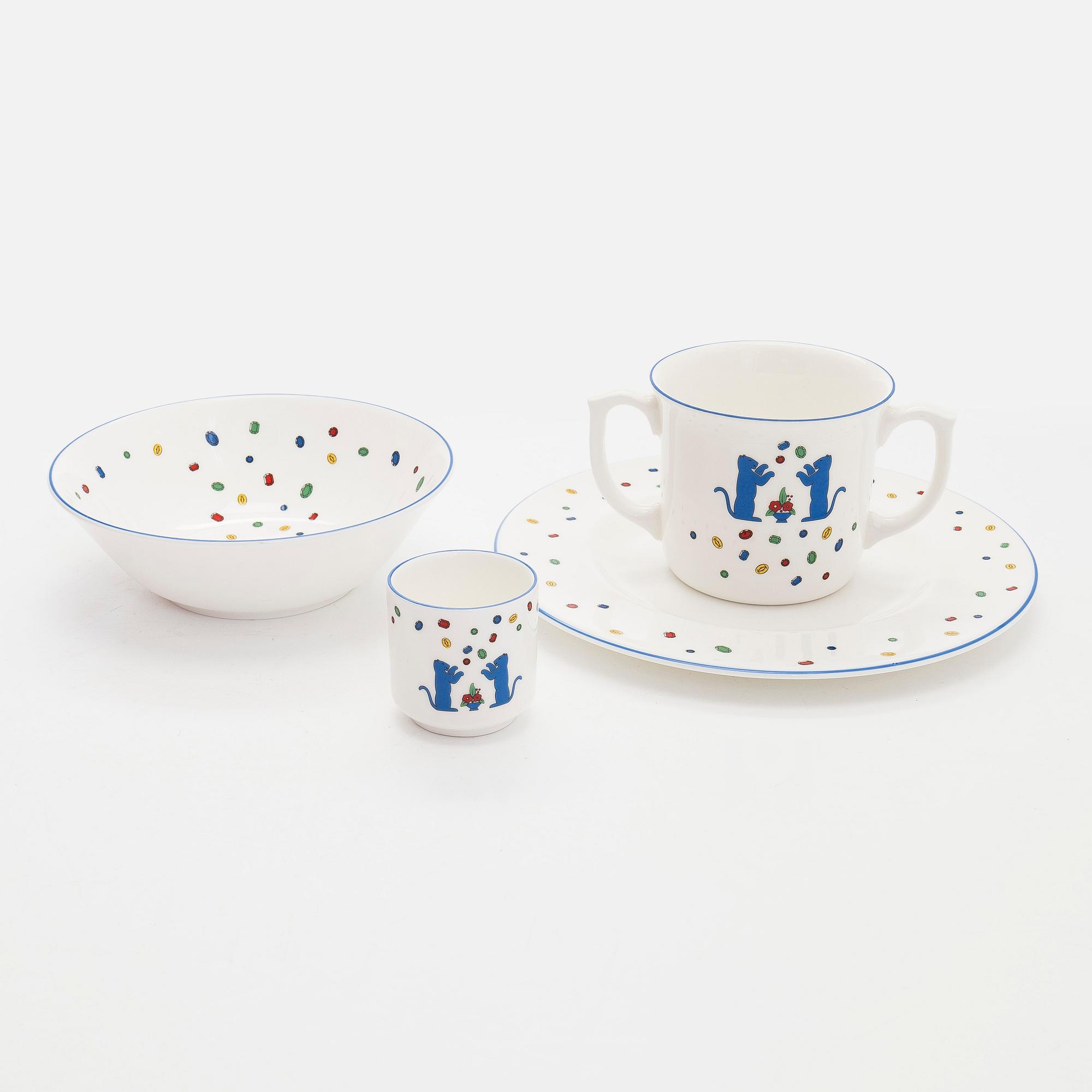 Cartier, barnservis, 4 delar porslin, "La Maison des Enfants.