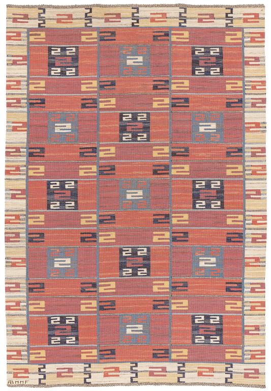 Märta Måås-Fjetterström, a carpet, "Röda Esset", flat weave, ca 299 x 209 cm, signed AB MMF.