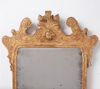 Spegellampett, för två ljus, Nordeuropa, 1700-talets fösta hälft, Senbarock.
