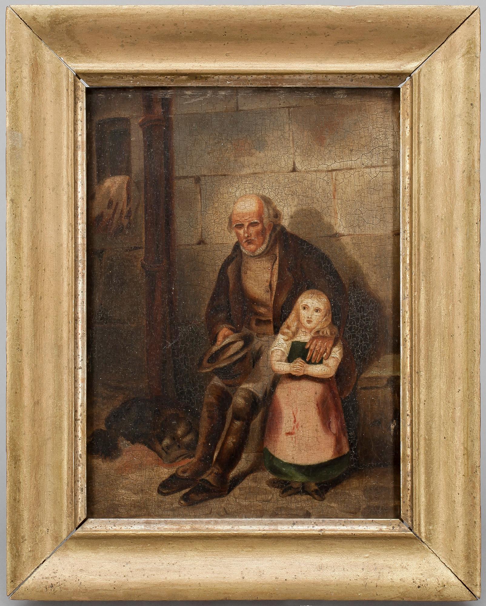 OKÄND KONSTNÄR, olja på pannå, ej signerad, 1800-/1900-tal.