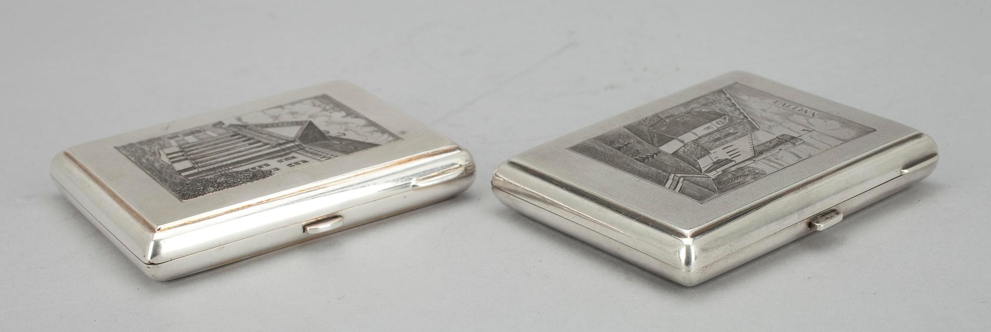 CIGARETTETUIER 2 ST, silver, Sovjetunionen, 1960-tal.