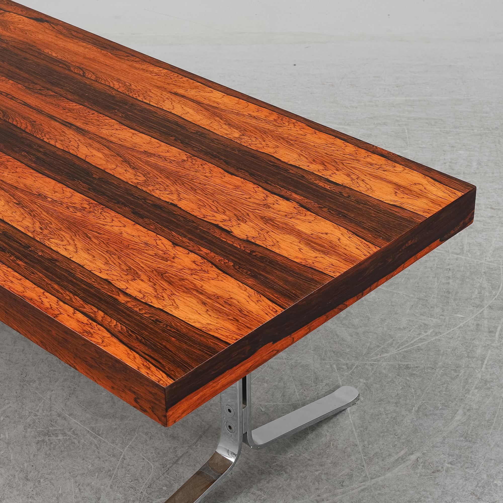 A 1960's rosewood coffee table.