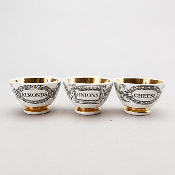 PIERO FORNASETTI, 6 porcelain bowls, Milan, Italy.