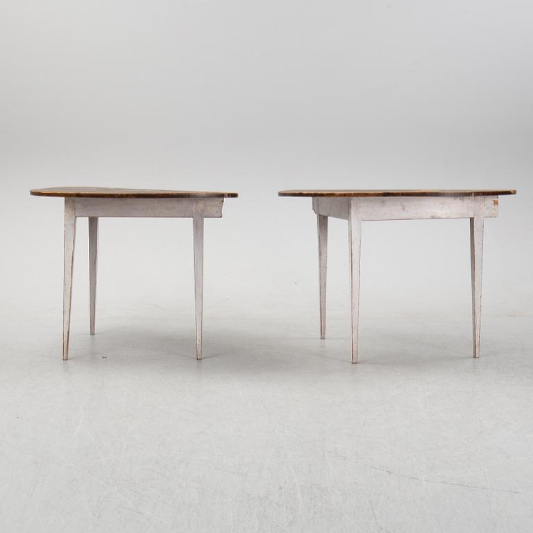 A pair of painted side tables, 19th Century.