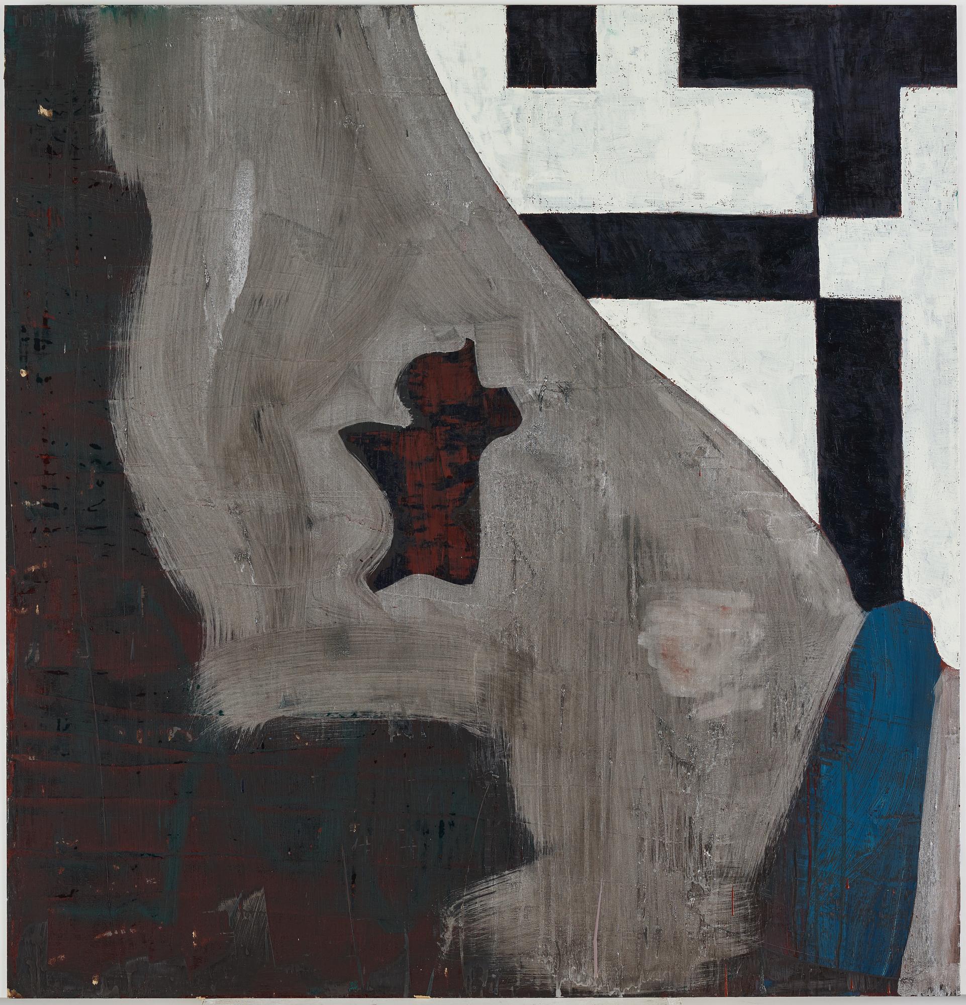 Fredrik Wretman, polyptyk 4 delar, olja på plåt, signerade och daterade -86 a tergo.