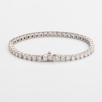 Tennisrannekoru, 18K valkokultaa, briljanttihiottuja timantteja n. 7.00 ct yht.