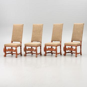 A set of four Baroque chairs,  Sweden, circa 1700.