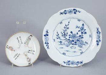 SAMLING PORSLIN, 10 delar, Kina, Mestadels Qingdynastin, 1700-1800-tal.