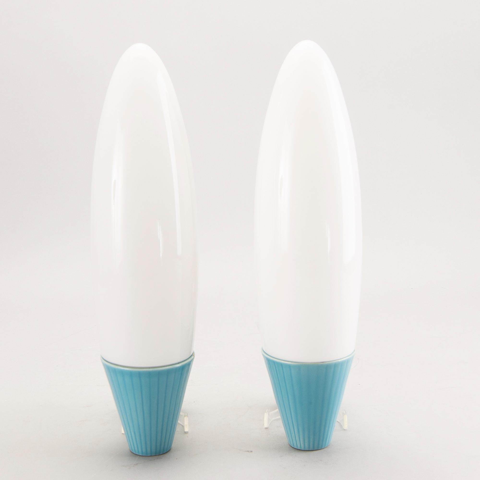 Gunnar Nylund, wall lamps, a pair, for Ifö, 1960s.