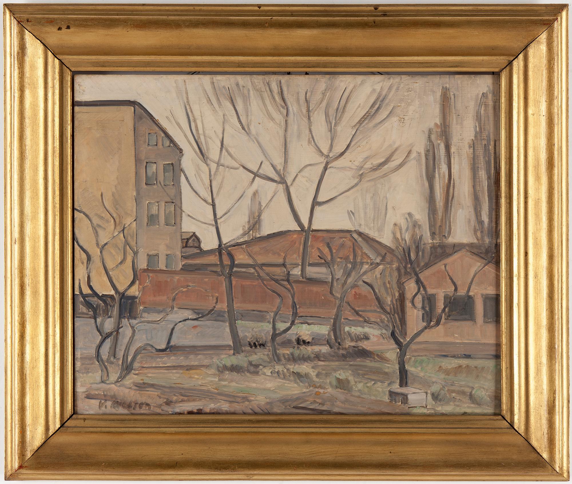 VICTOR AXELSON, olja på pannå, signerad.