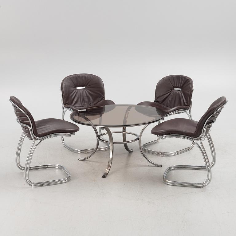 Gastone Rinaldi, a  table with four chairs, Italy, 1970's/80's.