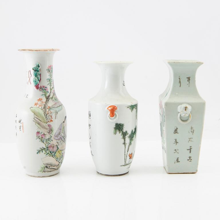 Vases 3 pcs China 18th/19th century porcelain.