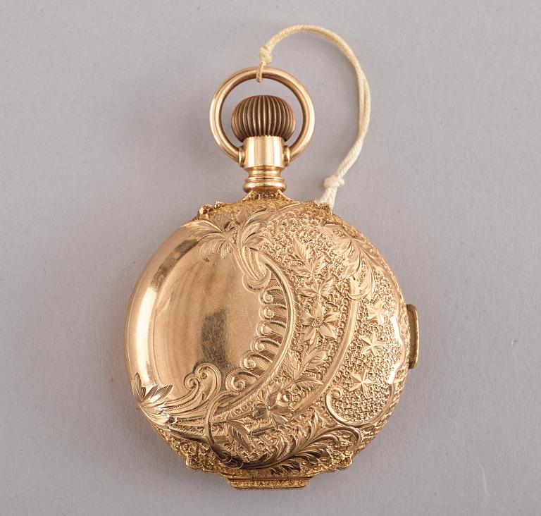 Pocket watch, gold, repeating automaton, ca 1900.