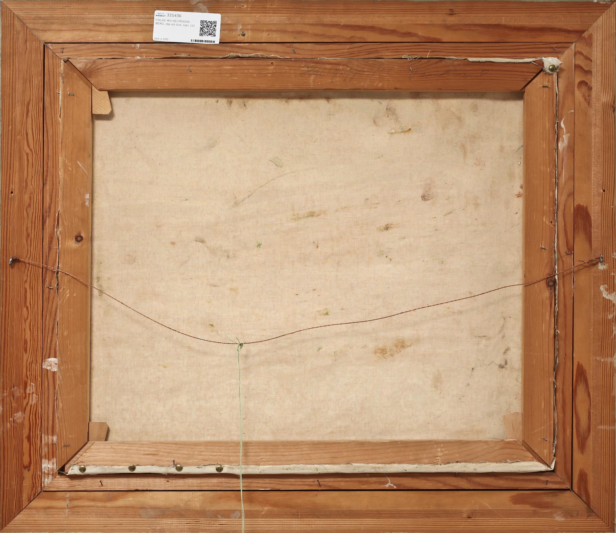 FOLKE WILHELMSSON BERG, olja på duk, sign.