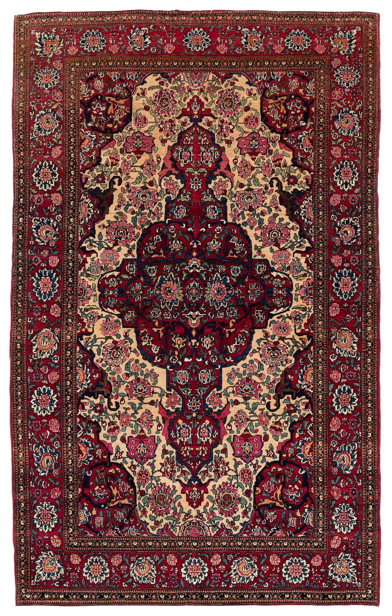 An antique Isfahan rug, Central Persia, c 234 x 146 cm.