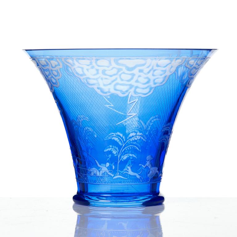 Edward Hald, A bowl, "Thunderstorm", Orrefors, Sweden.