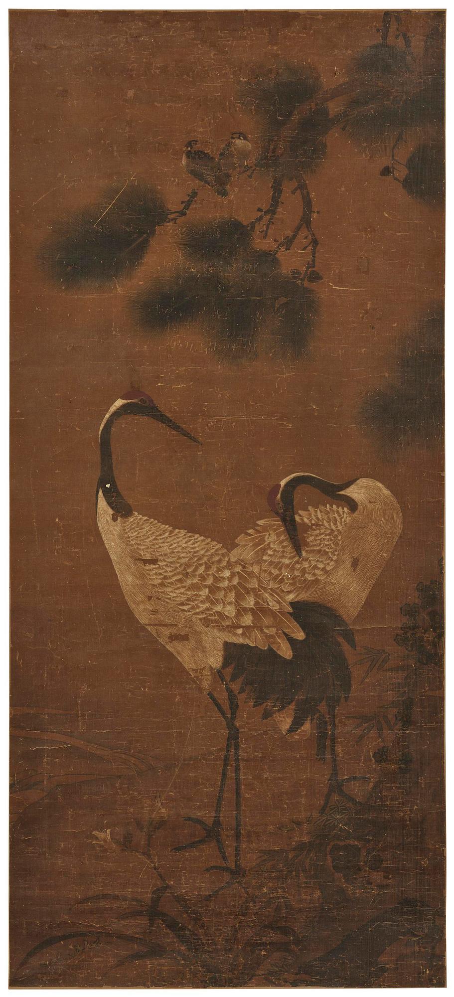 Okänd konstnär, rullmålning, färg och tusch på siden lagt på papper.