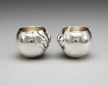 A pair of Olle Ohlsson sterling bowls/beakers, Swedish import marks.