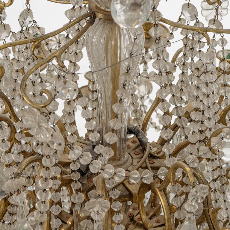 A large chandelier, late 19th Century.