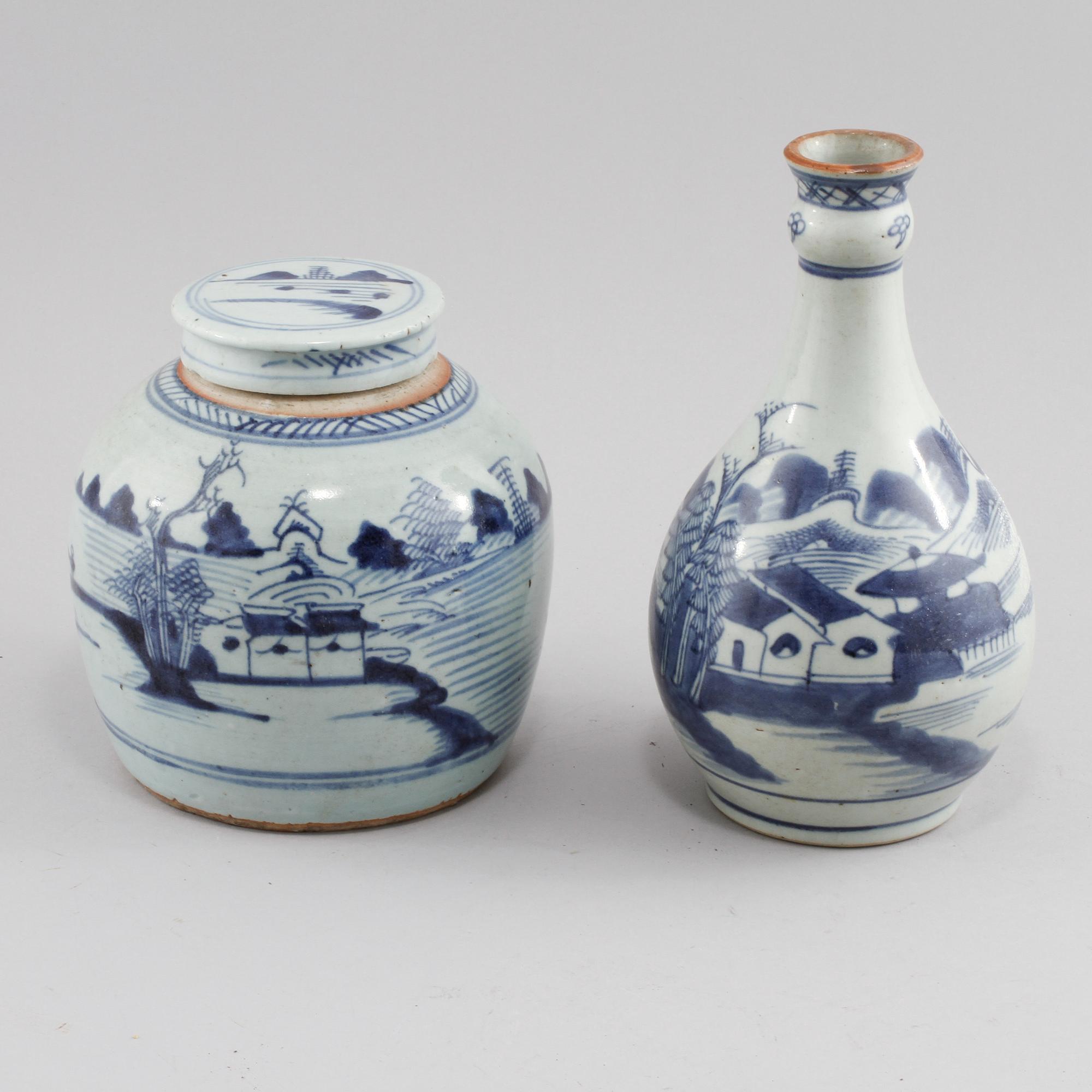 VAS samt LOCKBOJAN, porslin, Kina, 1800-tal.