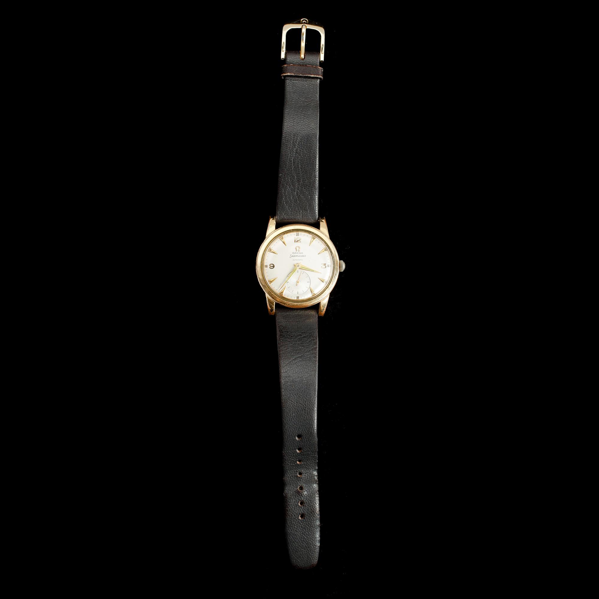 ARMBANDSUR, guld på stål, Omega Seamaster Automatic, 1900-talets mitt.