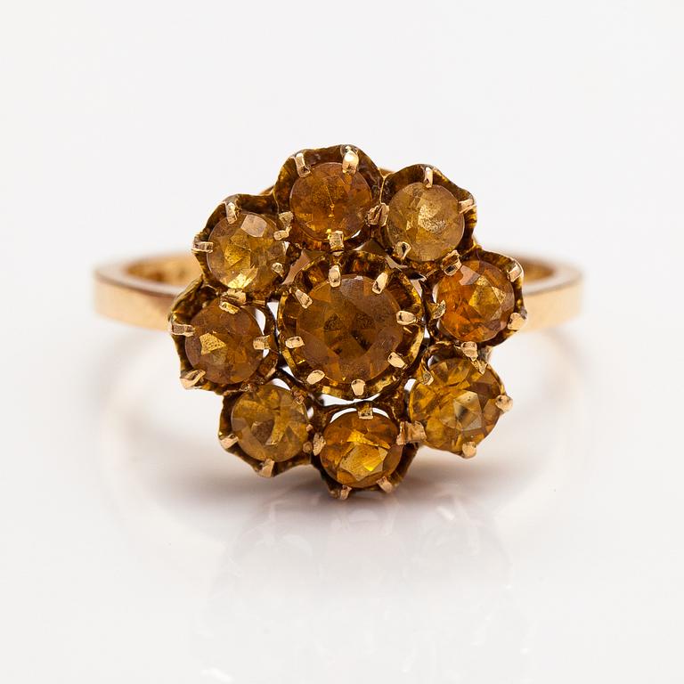 Torbjörn Tillander, A 14K gold jewellery suite with citrines. Helsinki 1981.